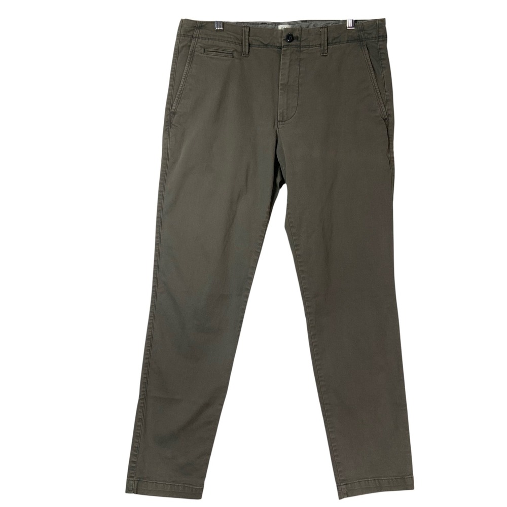 Gap For Good Olive Green Slim Chino Pants 33x32 Button Zip Fly Tapered Leg